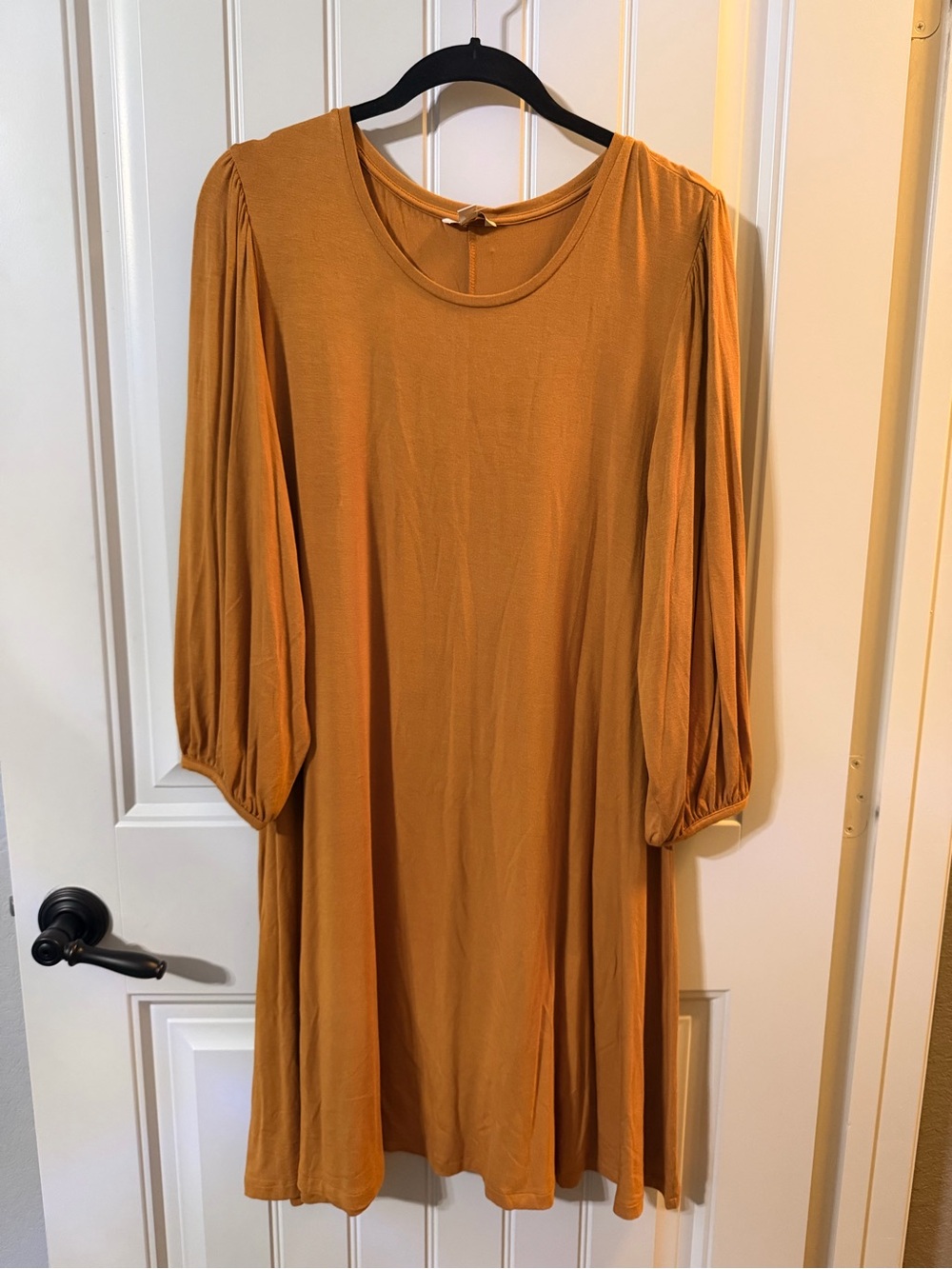Cato Mustard Midi Swing Dress
